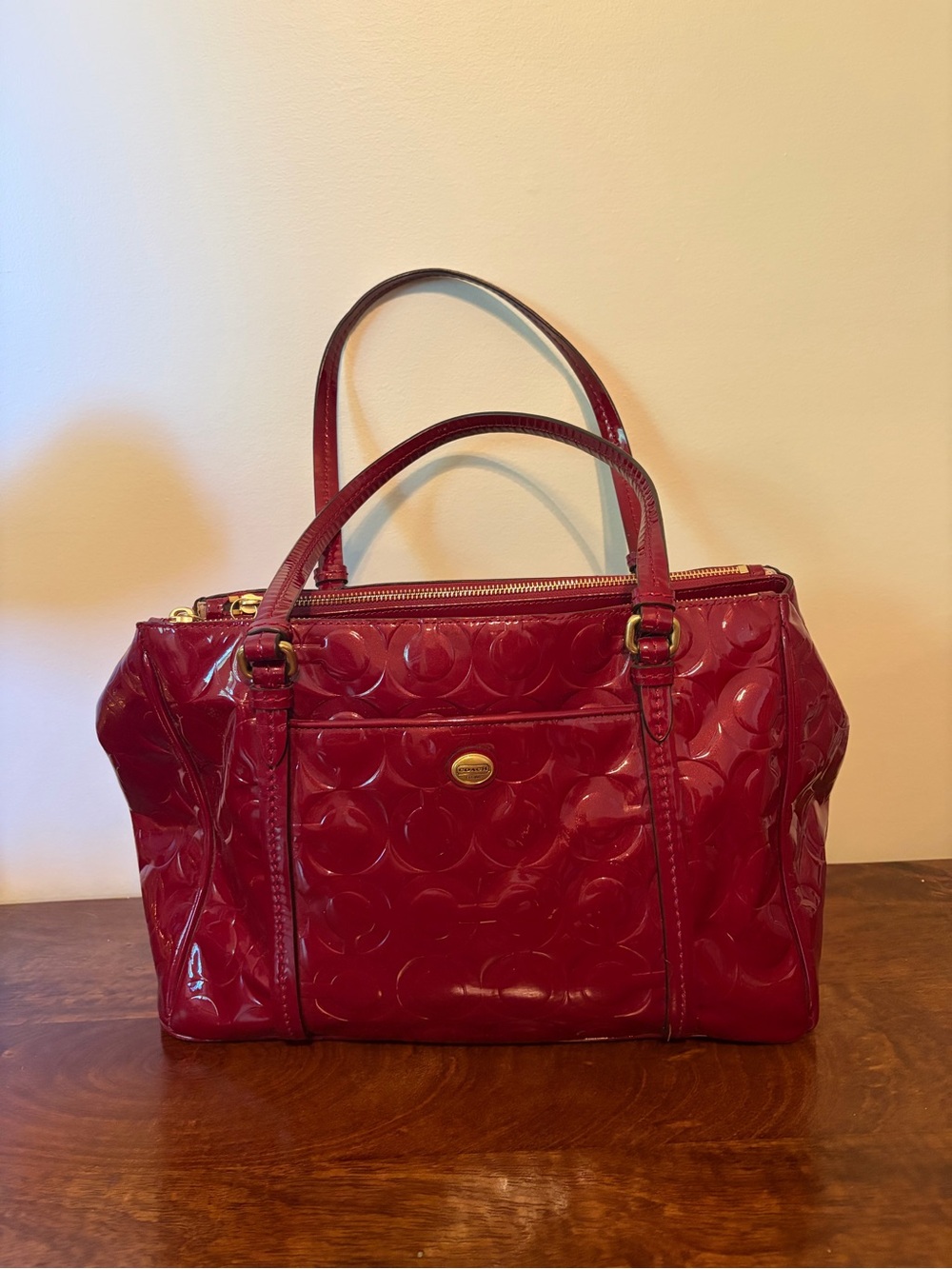 Coach Patent Leather bag in burgundy